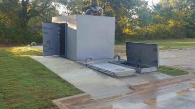 This custom combination of a safe room and bunker offers both options for above and underground shelter.
