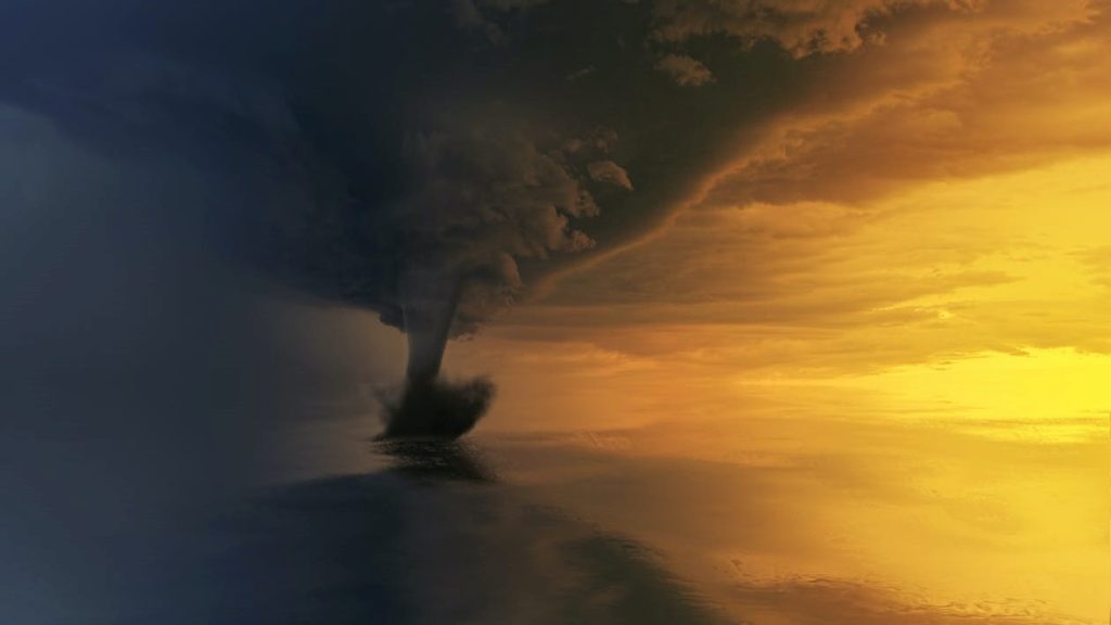 A tornado forming to hit Oklahoma City.