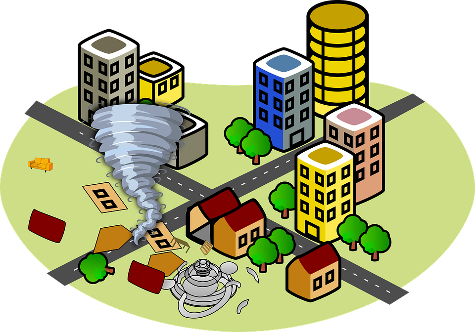 An illustration of a tornado to explain children.