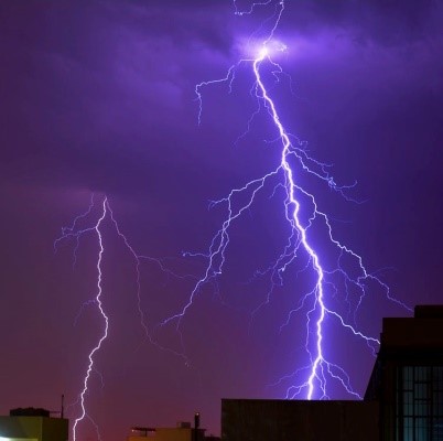 house struck by lightning