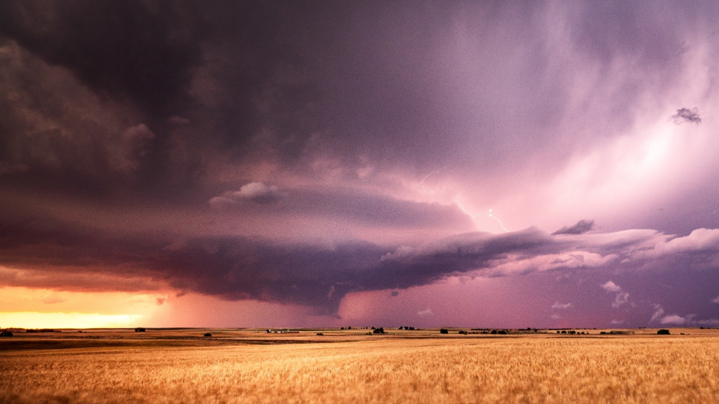 storm over fields