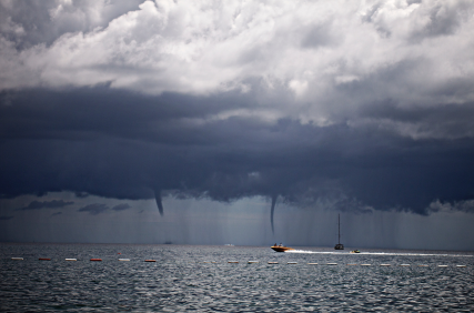 tornado over a sea