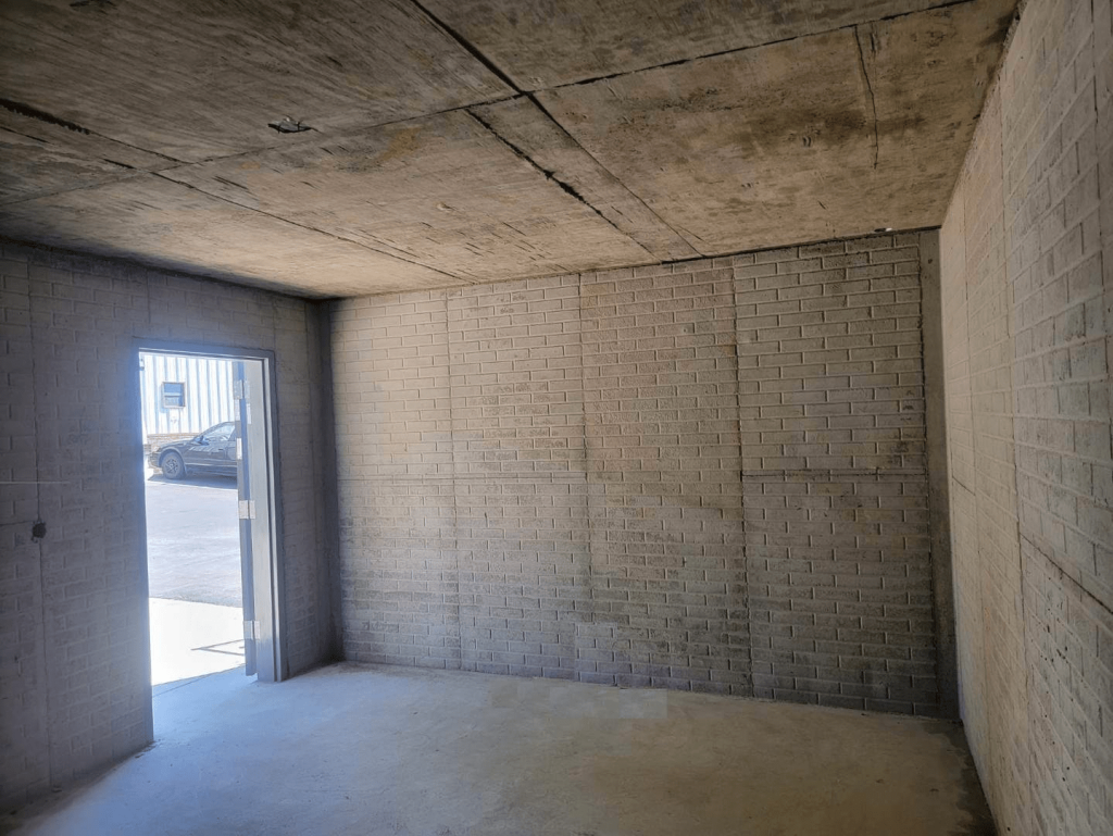 The interior of a safe room