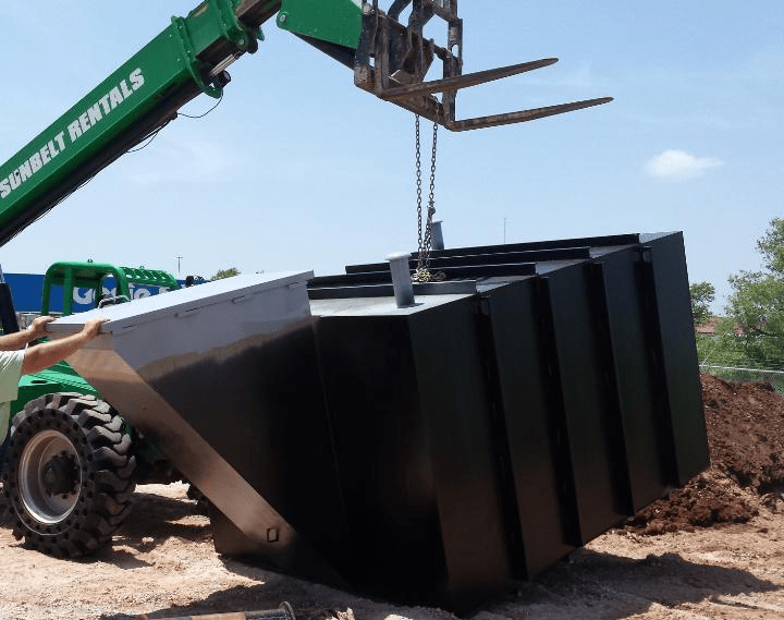 Underground bunker being installed