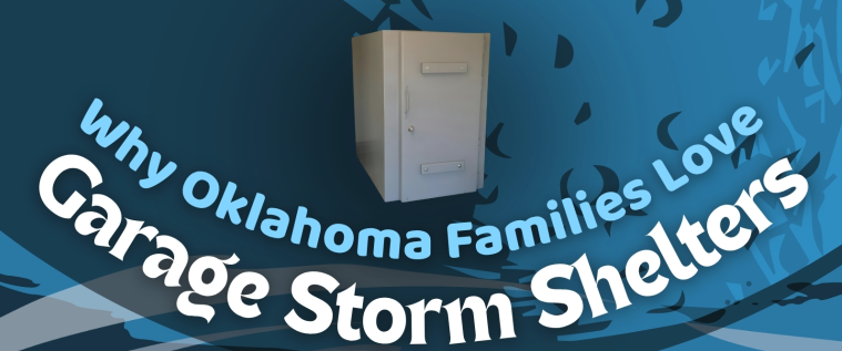 Informative infographic highlighting five reasons homeowners in Oklahoma City choose garage storm shelters, emphasizing easy access, space-saving design, FEMA-approved safety, accessibility, and increased home value. Promotes Oklahoma Shelters’ trusted, in-garage storm protection solutions for families.