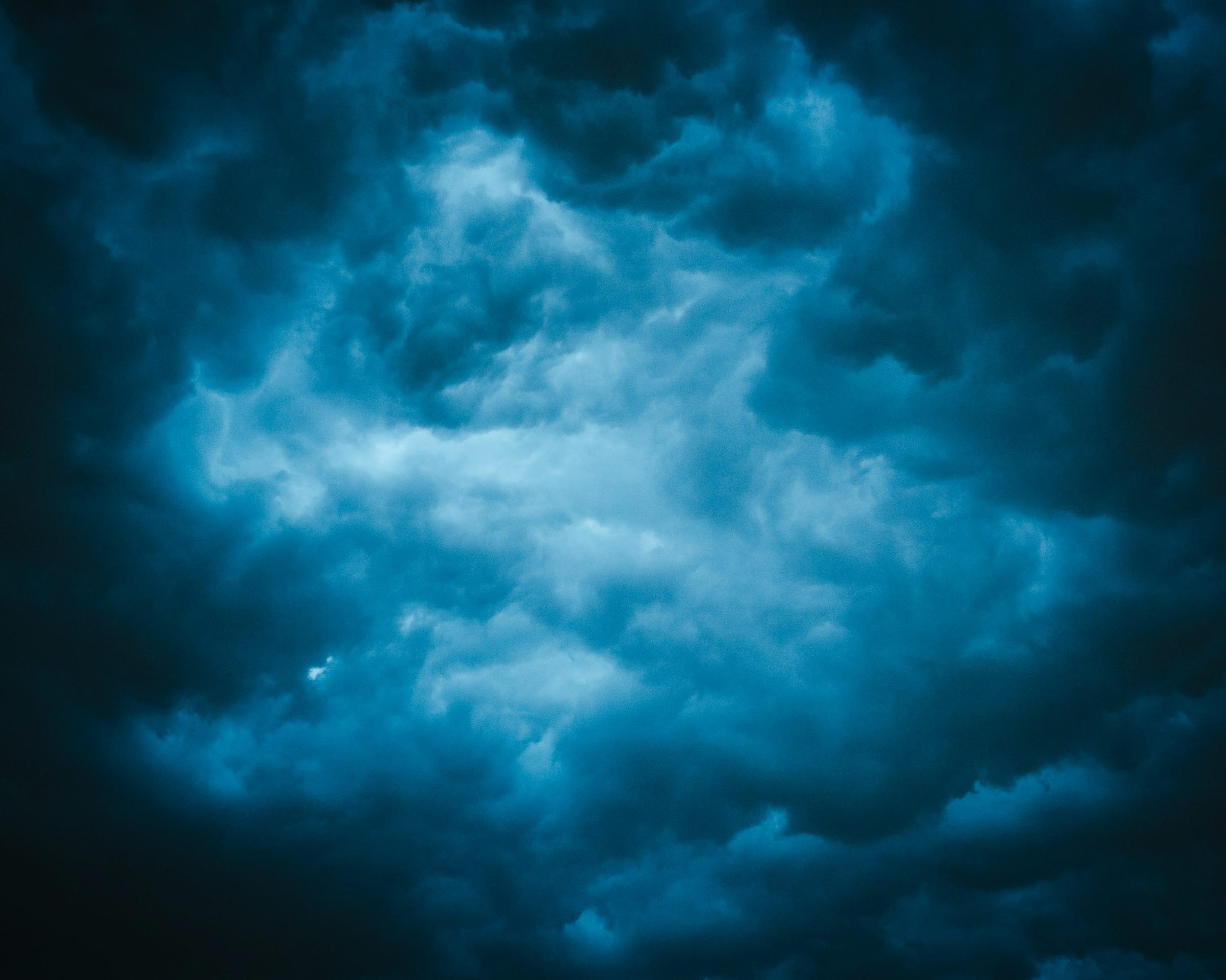 Deep blue storm clouds