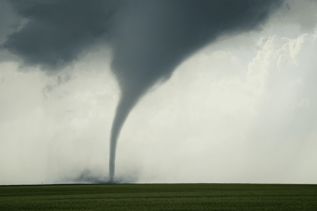 Tornado forming during a severe storm