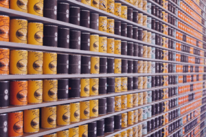 Canned foods stored.