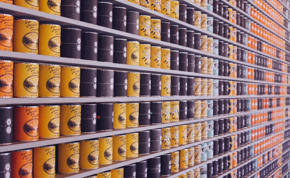 Canned foods stored.