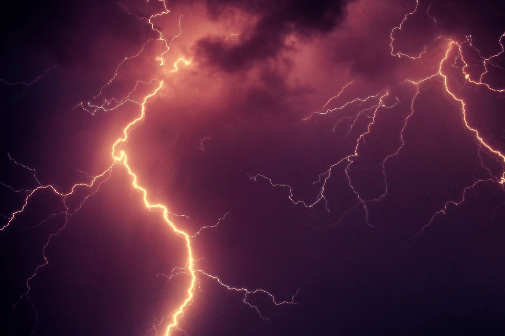 Terrifying lightning strikes