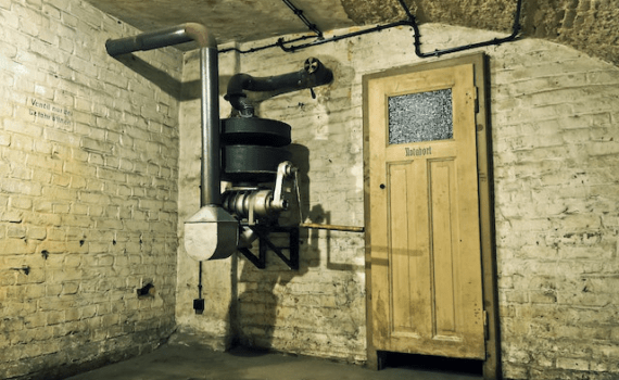 An old air raid shelter room.
