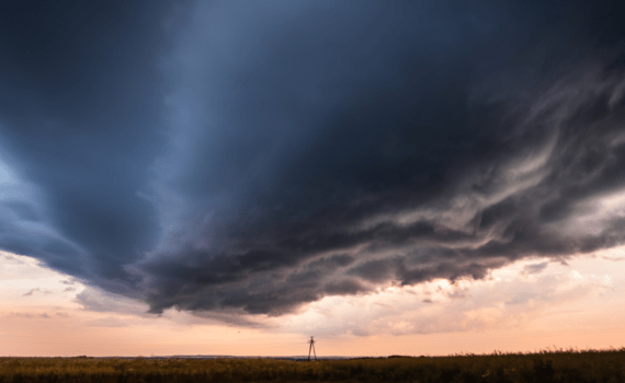 Dark clouds forming a tornado