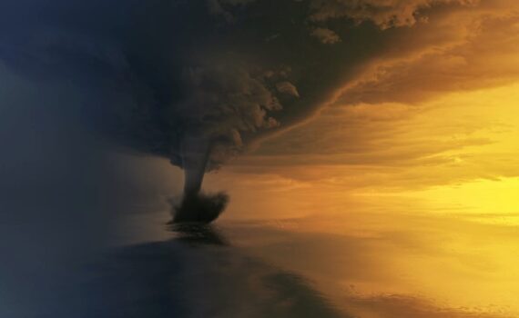 A tornado forming to hit Oklahoma City.