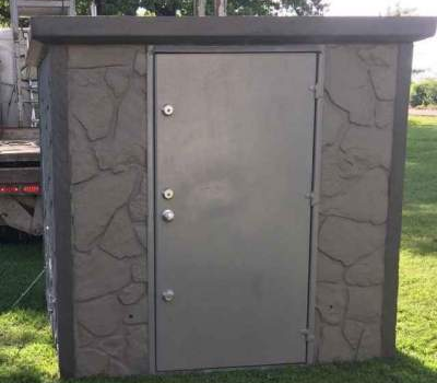 a steel storm shelter